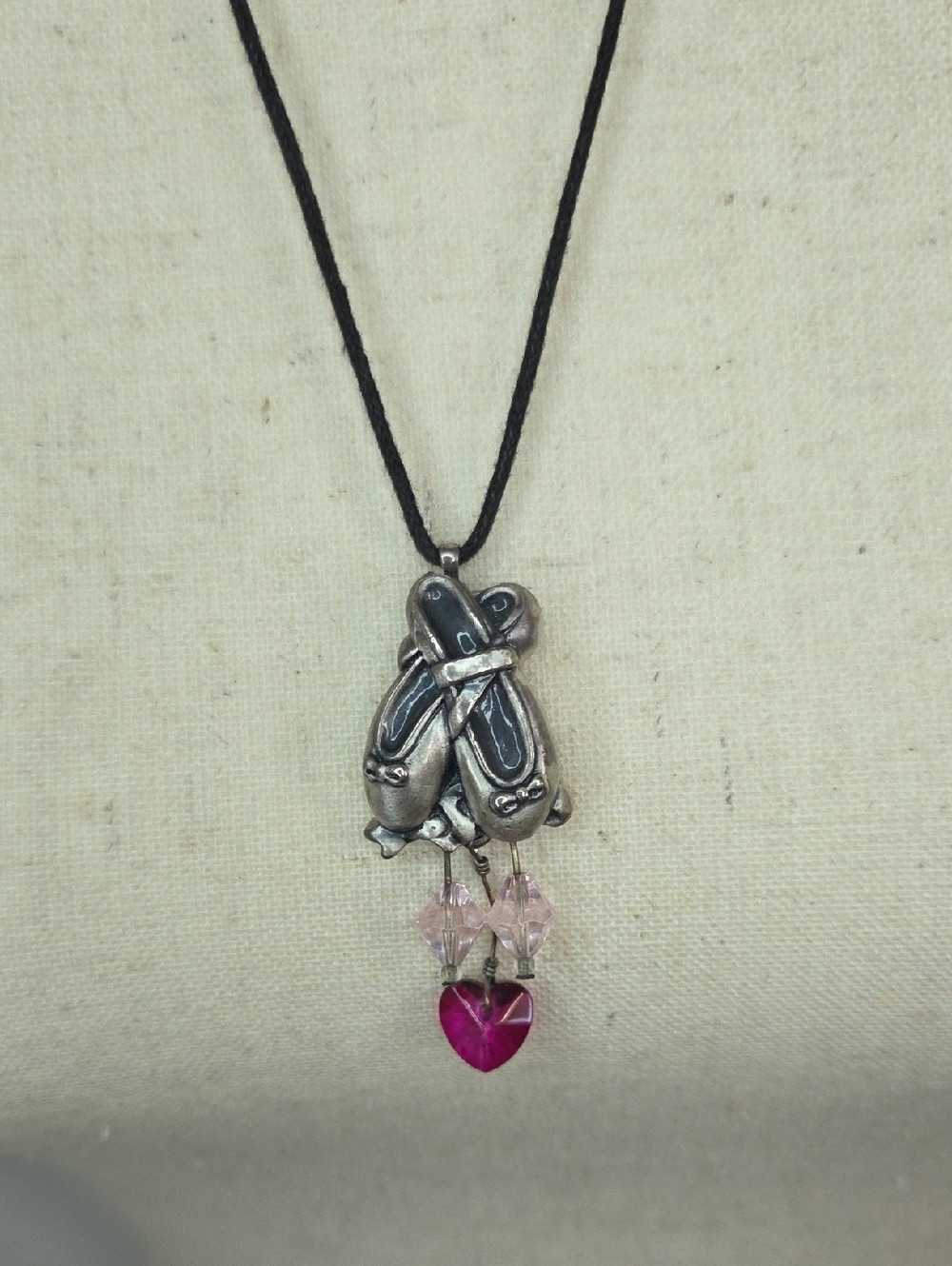 Vintage Ballerina Necklace Dancer Hidden Charm 1990s 12"